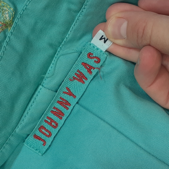 Johnny was turquoise blue embroidered trench coat - Picture 5 of 14